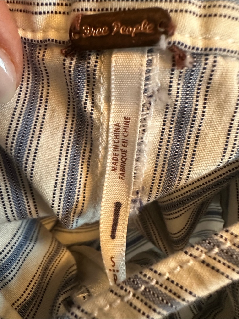 FREE PEOPLE ISABELLE STRIPED COTTON JUMPSUIT OVERALLS  TIE WAIST SMALL - Picture 9 of 10
